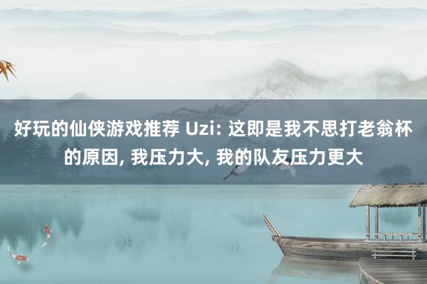 好玩的仙侠游戏推荐 Uzi: 这即是我不思打老翁杯的原因, 我压力大, 我的队友压力更大