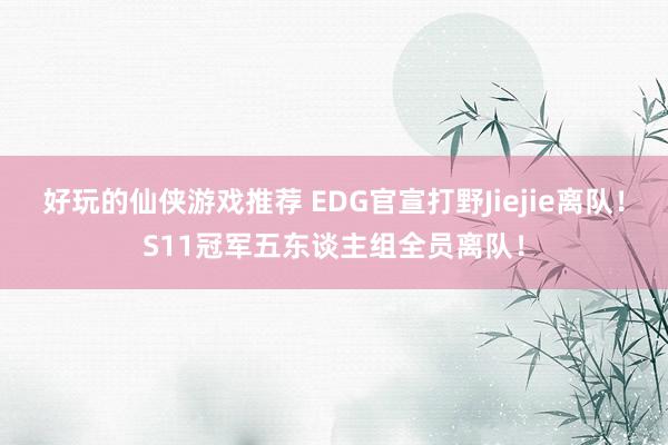 好玩的仙侠游戏推荐 EDG官宣打野Jiejie离队！S11冠军五东谈主组全员离队！